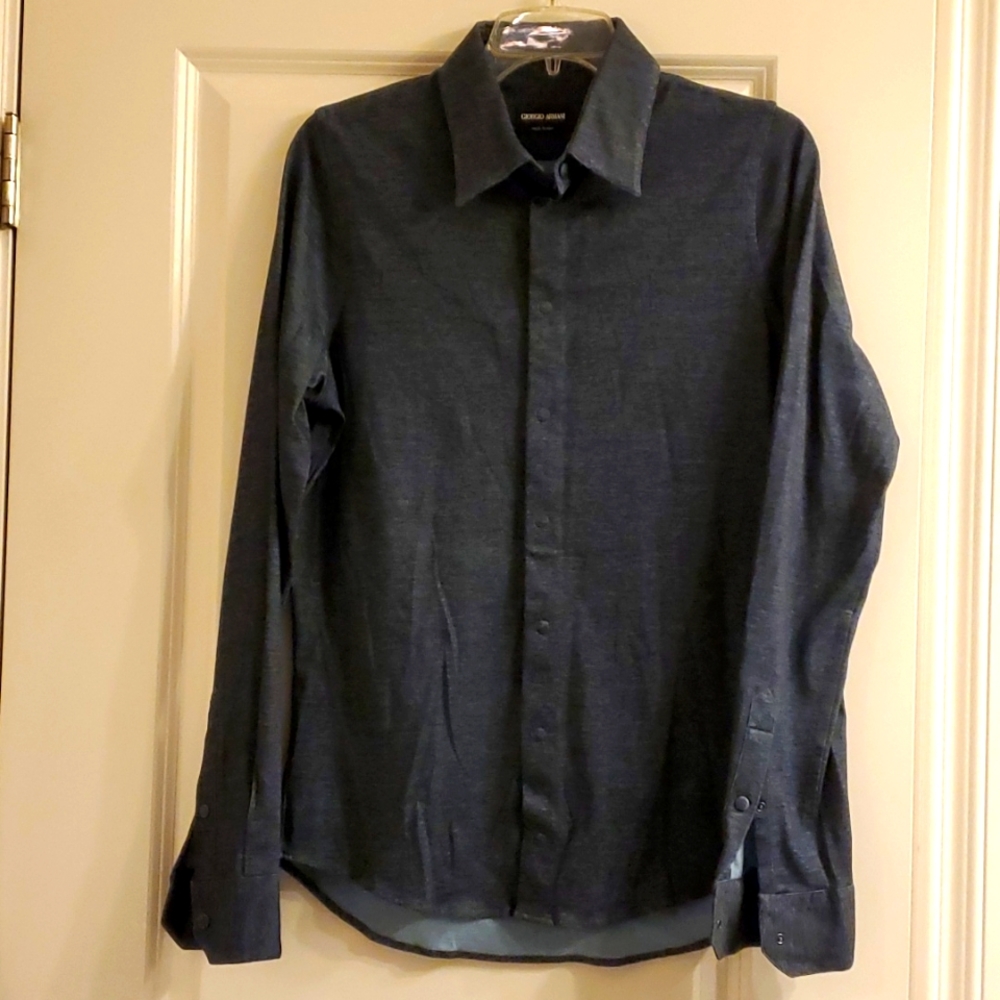 Men's Giorgio Armani darkblue button down dress shirt